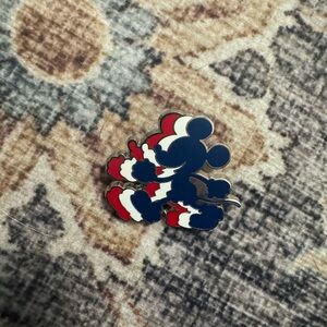 Mickey Mouse Red White Blue Enamel Pin